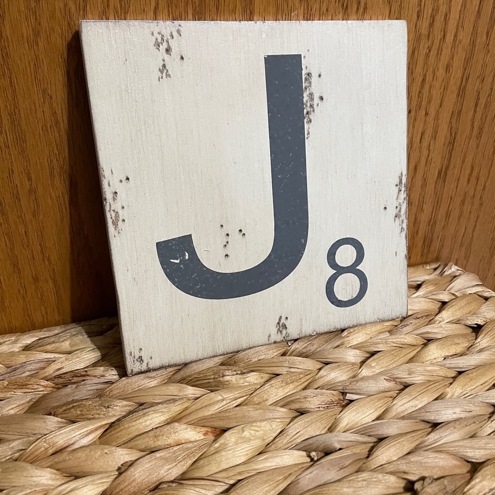 Decorative "J" Scrabble Piece 6"x6"